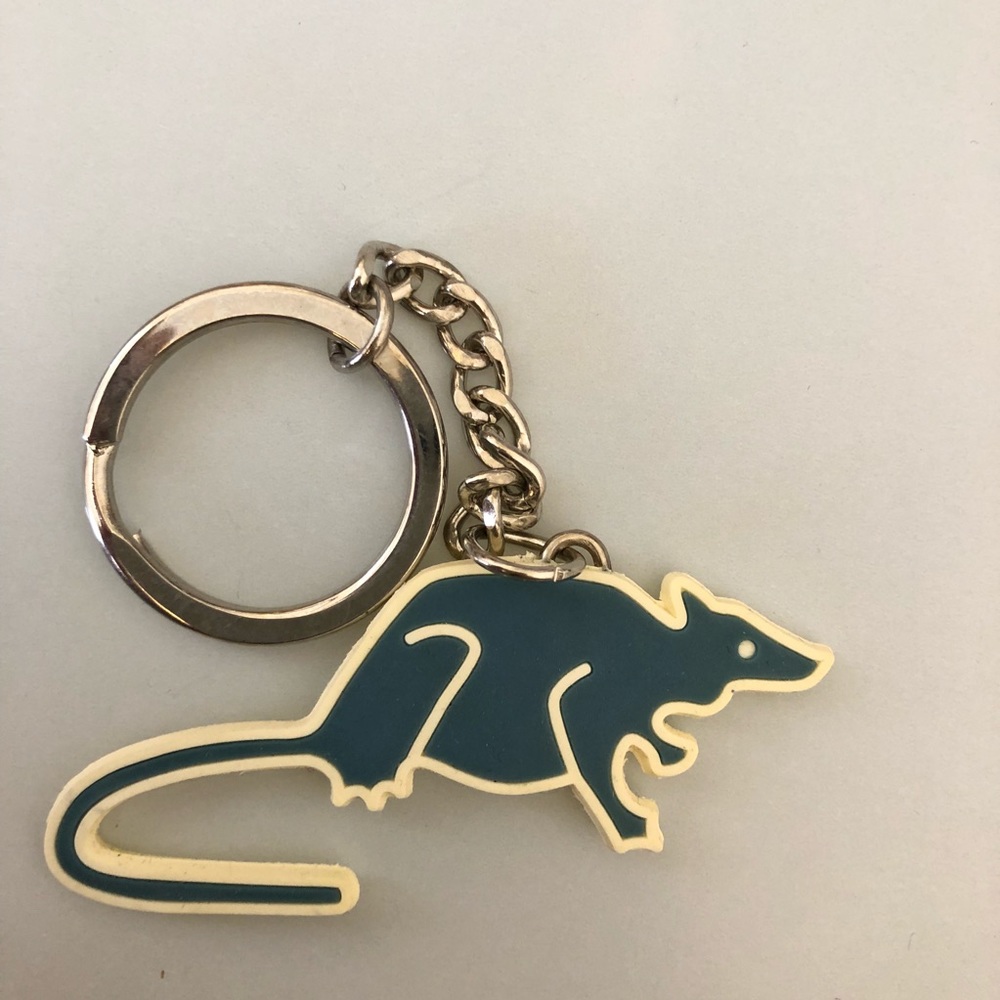 Marc Jacobs Stinky Rat Keychain - Blue & Cream
